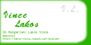 vince lakos business card